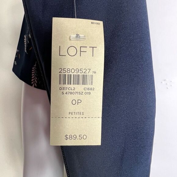 LOFT Feather Graphic Blue Fit and Flair Dress - Picture 8 of 15